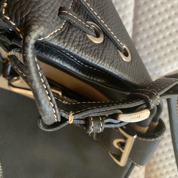 Vintage Navy Prada Leather Tote - Picture 5 of 5